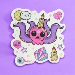 Halloween Sticker Octopus Witchy Magic Mystical Fantasy Spooky Kawaii
